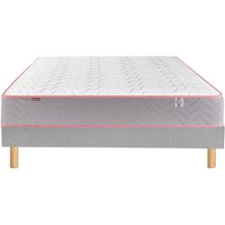 MERINOS Ensemble Matelas Sommier 160 x 200 Endormi 160x200 + sommier gris clair + pieds
