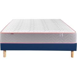 MERINOS Ensemble Matelas Sommier 160 x 200 Endormi 160x200 + sommier bleu + pieds