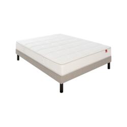 EPEDA Ensemble Matelas Sommier 160 x 200 Pavillon 160x200 + sommier naturel + pieds