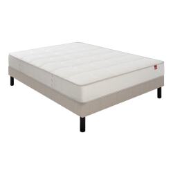 EPEDA Ensemble Matelas Sommier 160 x 200 Pavillon 160x200 + sommier taupe + pieds