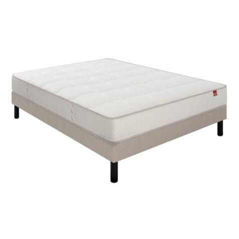 EPEDA Ensemble Matelas Sommier 160 x 200 Pavillon 160x200 + sommier taupe + pieds