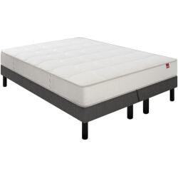 EPEDA Ensemble Matelas Sommier 160 x 200 Pavillon 160x200 + 2 sommiers gris fumé pieds