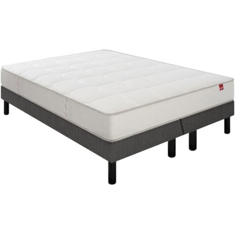 EPEDA Ensemble Matelas Sommier 160 x 200 Pavillon 160x200 + 2 sommiers gris fumé pieds