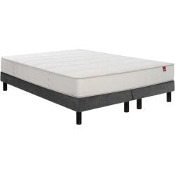 EPEDA Ensemble Matelas Sommier 160 x 200 Pavillon 160x200 + 2 sommiers gris pieds