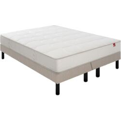 EPEDA Ensemble Matelas Sommier 160 x 200 Pavillon 160x200 + 2 sommiers taupe pieds