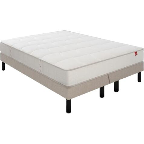 EPEDA Ensemble Matelas Sommier 160 x 200 Pavillon 160x200 + 2 sommiers taupe pieds
