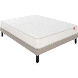 EPEDA Ensemble Matelas Sommier 140 x 190 Voyage 140x190 + sommier naturel + pieds
