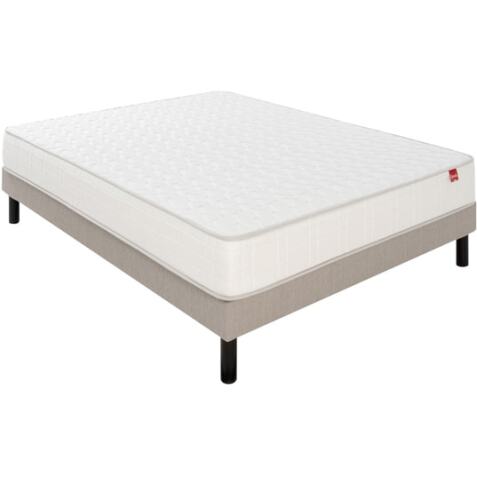 EPEDA Ensemble Matelas Sommier 140 x 190 Voyage 140x190 + sommier naturel + pieds