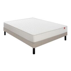 EPEDA Ensemble Matelas Sommier 140 x 190 Voyage 140x190 + sommier taupe + pieds