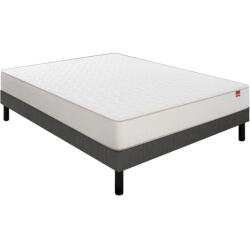EPEDA Ensemble Matelas Sommier 160 x 200 Voyage 160x200 + sommier gris fumé + pieds