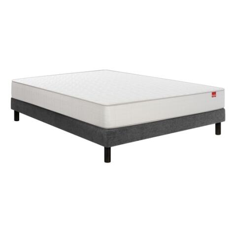 EPEDA Ensemble Matelas Sommier 160 x 200 Voyage 160x200 + sommier gris + pieds