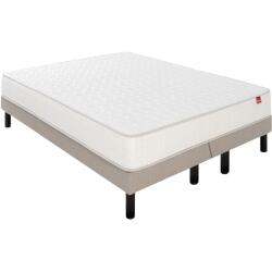 EPEDA Ensemble Matelas Sommier 160 x 200 Voyage 160x200 + 2 sommiers taupe pieds