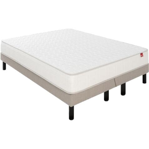 EPEDA Ensemble Matelas Sommier 160 x 200 Voyage 160x200 + 2 sommiers taupe pieds