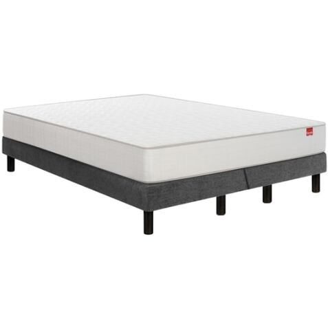 EPEDA Ensemble Matelas Sommier 160 x 200 Voyage 160x200 + 2 sommiers gris pieds
