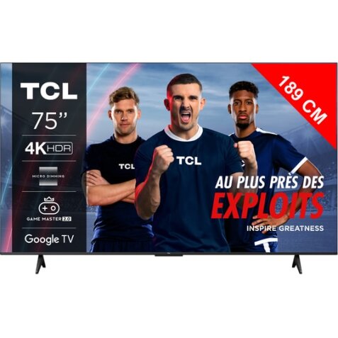 TCL TV LED 4K 189 cm TV 4K HDR 75V6B Google TV