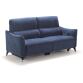 CHITRA Canapé tissu Bergamo 3 places 2 relax electriques Bleu