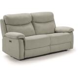 CHITRA Canapé tissu Mallorca 3 places 2 relax éléctrique perle gris