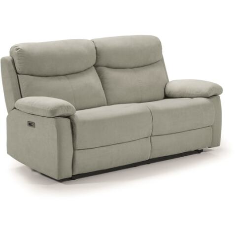 CHITRA Canapé tissu Mallorca 3 places 2 relax éléctrique perle gris