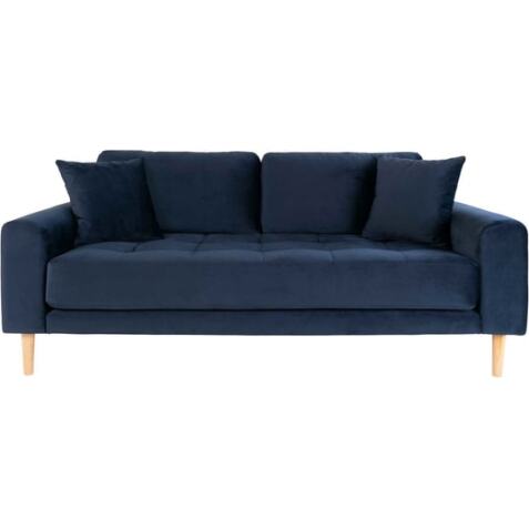HOUSE NORDIC Canapé tissu Lido 2,5 places velours bleu (180x93x76)