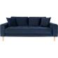 HOUSE NORDIC Canapé tissu Lido 2,5 places velours bleu (180x93x76)