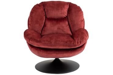 PRO LIVING Fauteuil pivotant Topi bordeaux