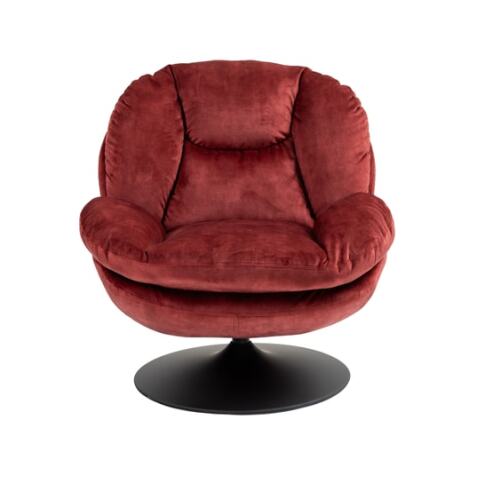 PRO LIVING Fauteuil pivotant Topi bordeaux