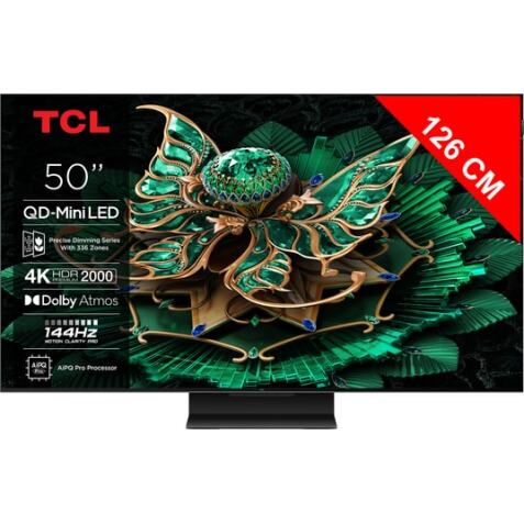 TCL TV Mini LED 4K 126 cm 50Q7C 4K QD-Mini LED avec Google TV 2025