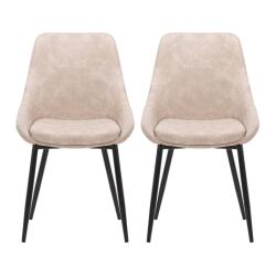 PRO LIVING Chaise Lot de 2 C. Bari beige effet daim