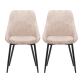 PRO LIVING Chaise Lot de 2 C. Bari beige effet daim