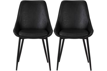 PRO LIVING Chaise Lot de 2 C. Bari noir PU