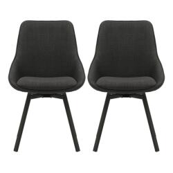 PRO LIVING Chaise Lot de 2 C. Kizim pivotante noir