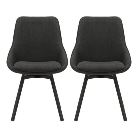 PRO LIVING Chaise Lot de 2 C. Kizim pivotante noir