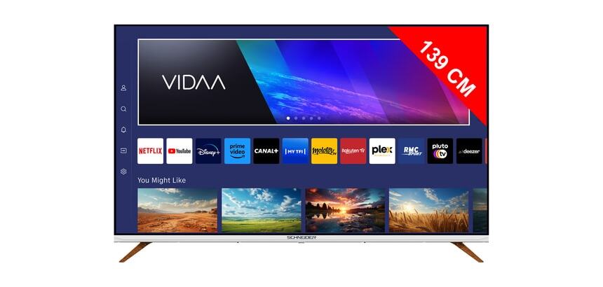 SCHNEIDER TV QLED 4K 139 cm TV QLED UHD 139 cm Smart VIDAA / SERIE FIORD