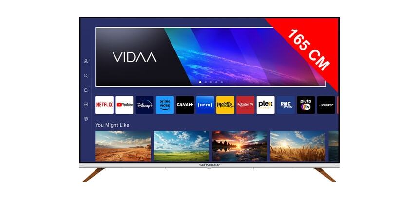 SCHNEIDER TV QLED 4K 165 cm GMS65F1 Smart VIDAA - SERIE FJORD
