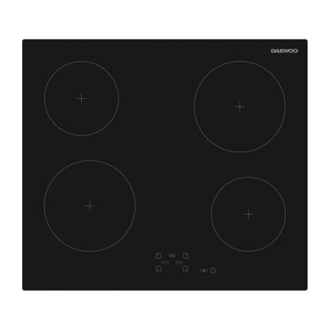 DAEWOO Plaque vitroceramique BH6VTF27BNM, 4 foyers, 9 niveaux , 6000w