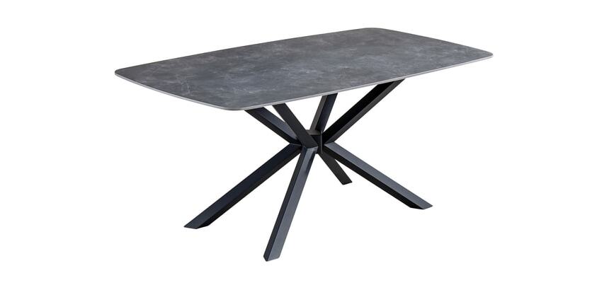CONCEPT1 Table Abraham gris anthracite 180x90x75 H 100% céramique