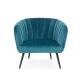 BIZZOTTO Fauteuil velours Fauteuil Avril Bleu Paon Effet Velours