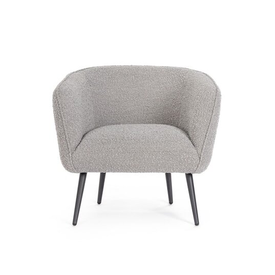 BIZZOTTO Fauteuil tissu Avril Gris Bouclé