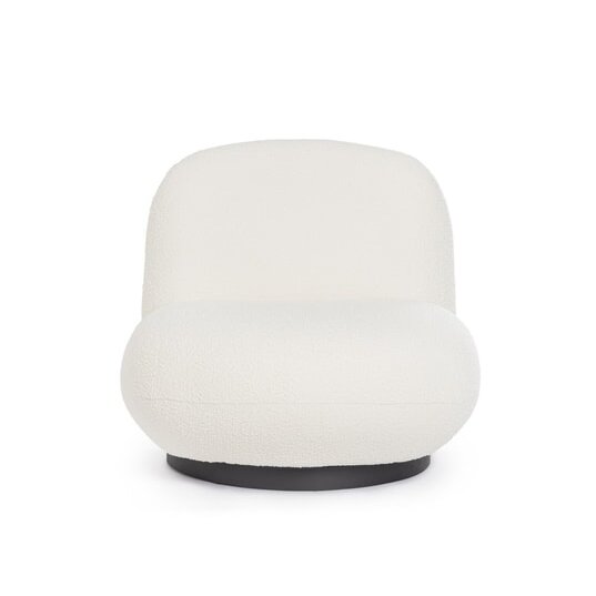 BIZZOTTO Fauteuil tissu Fauteuil Margot Pivotant Blanc Bouclé