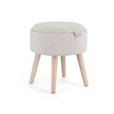 BIZZOTTO Tabouret Tabouret Coffre Zoya Gris Clair avec Plateau Bois