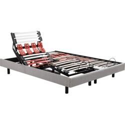 EPEDA Sommier Electrique 2 x 90 x 200 Escapade Relax 1820D gris clair