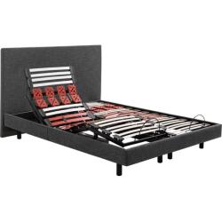EPEDA Sommier 2 x 90 x 200 Escapade Relax 1820D + Tête de lit gris fonce