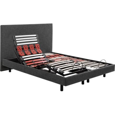 EPEDA Sommier 2 x 90 x 200 Escapade Relax 1820D + Tête de lit gris fonce