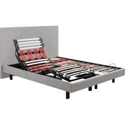 EPEDA Sommier 2 x 90 x 200 Escapade Relax 1820D + Tête de lit gris clair