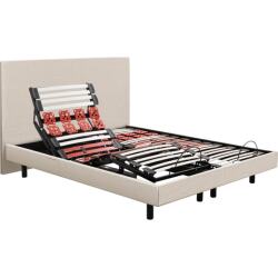 EPEDA Sommier 2 x 90 x 200 Escapade Relax 1820D + Tête de lit lin