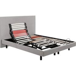 EPEDA Sommier 2 x 90 x 200 Horizon Relax 1820D + Tête de lit gris clair