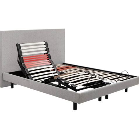 EPEDA Sommier 2 x 90 x 200 Horizon Relax 1820D + Tête de lit gris clair