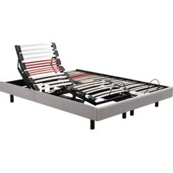 EPEDA Sommier Electrique 2 x 90 x 200 Horizon Relax 1820D gris clair