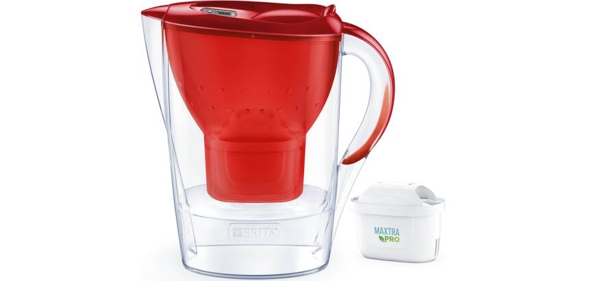 Bouteille et carafe filtrante Brita Carafe filtrante Marella rouge (2,4L) inclus 1 cartouche filtrante MAXTRA PRO All-in-1