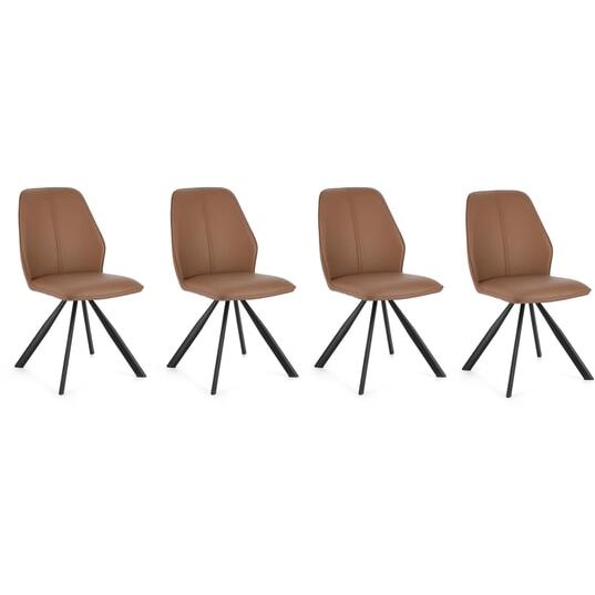 BIZZOTTO Lot 4 chaises 4 Chaises Maxwell Pu Cognac